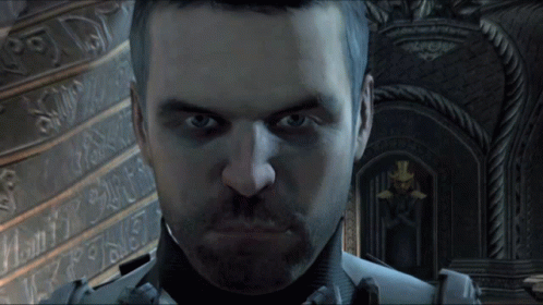 Bearded Man Looking at Camera Wall Saying N