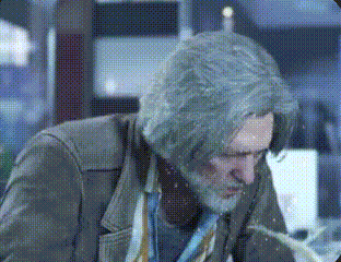 Bearded Man Lying on Floor Eyes Closed Another Man Watching
