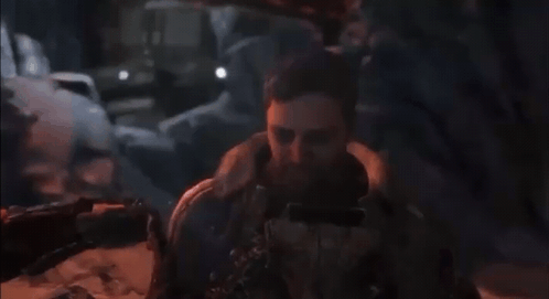 Bearded Man Lying on Ground in Video Game