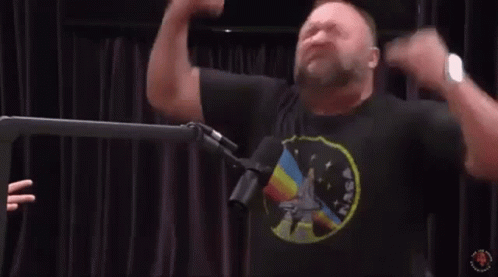 Bearded Man Making Funny Face At Microphone GIF