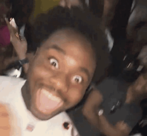 Bearded Man Making Funny Face at Party