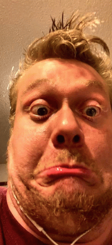 Bearded Man Making Funny Face GIF
