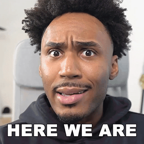 Bearded Man Making Funny Face Here We Are GIF