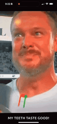 Bearded Man Making Funny Face Looking Up