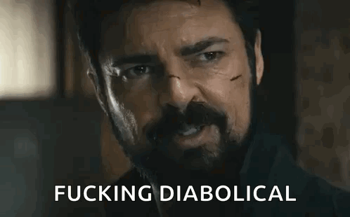 Bearded Man Making Funny Face Saying Fucking Diabolical