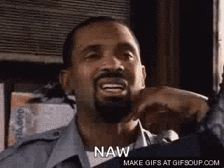 Bearded Man Making Funny Face Saying Naw GIF