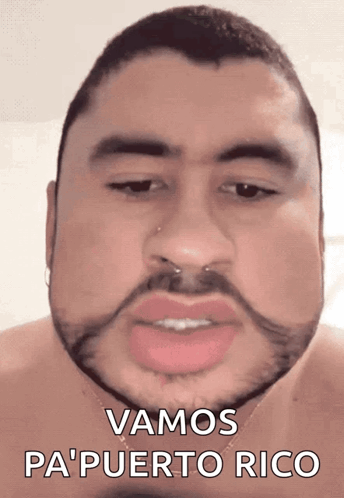 Bearded Man Making Funny Face Vamos Pa Puerto Rico