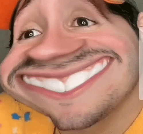 Bearded Man Making Funny Face With Mouth Open GIF
