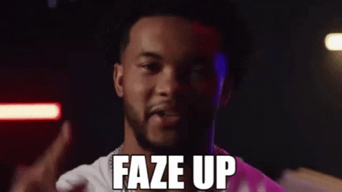 Bearded Man Making Peace Sign Saying Faze Up