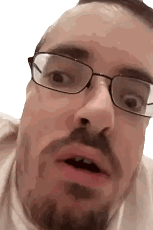 Bearded Man Making Surprised Face