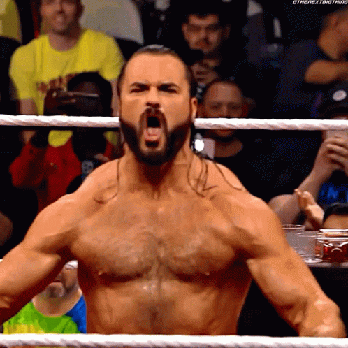 Bearded Man Mouth Open Wrestling Ring GIF
