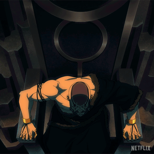 Bearded Man on Throne with Netflix Logo