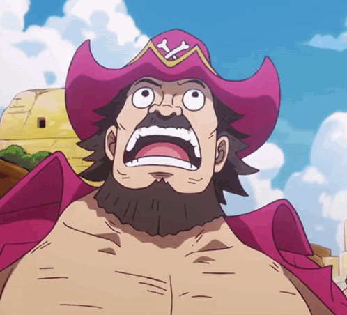 Bearded Man Pink Cowboy Hat Crossbones