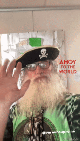 Bearded Man Pirate Hat Glasses Ahoy