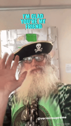 Bearded Man Pirate Hat Glasses I'm Glad You're My Friend GIF