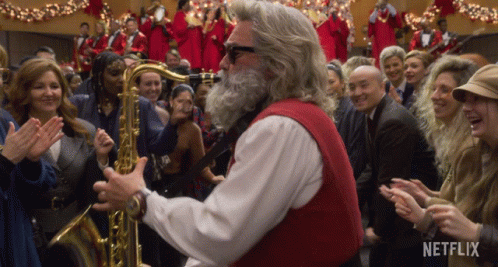Bearded Man Playing Saxophone