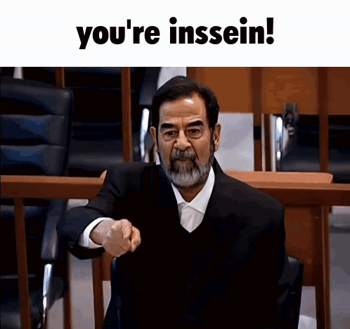 Bearded Man Pointing At Camera Saying You're Insein GIF