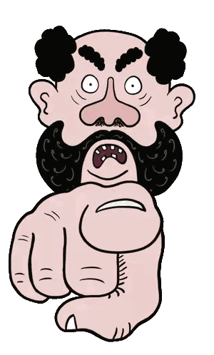 Bearded Man Pointing