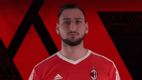 Bearded Man Red Adidas Jersey Holding Red And White Object GIF