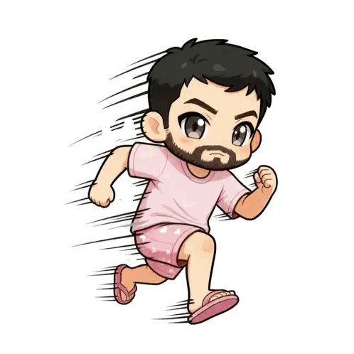 Bearded Man Running