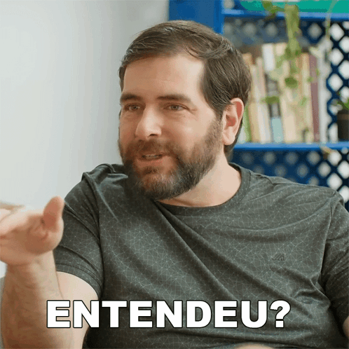 Bearded Man Saying Entendeu While Pointing