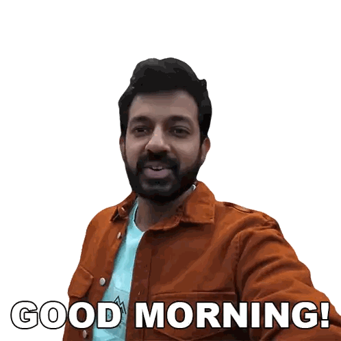 Bearded Man Saying Good Morning