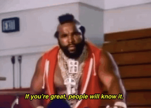 Bearded Man Saying If You're Great People Will Know It GIF