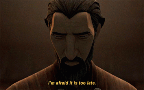 Bearded Man Saying It Is Too Late