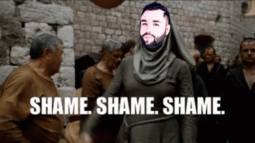 Bearded Man Saying Shame Shame Shame