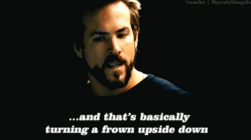 Bearded Man Saying Turning Frown Upside Down