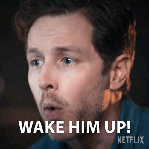 Bearded Man Saying Wake Him Up
