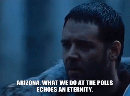 Bearded Man Says Arizona What We Do at the Polls Echoes an Eternity