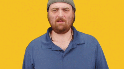 Bearded Man Says Get Away From Me With Hands GIF