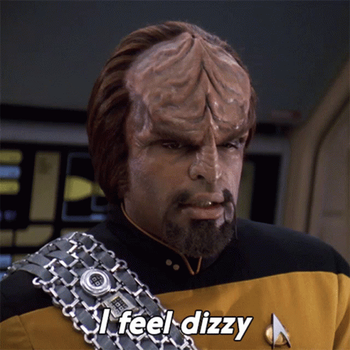 Bearded Man Says I Feel Dizzy to Star Trek Character