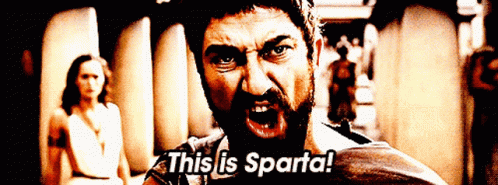 Bearded Man Says This Is Sparta in Front of Woman