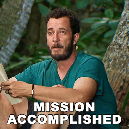 Bearded Man Sitting Under Tree Mission Accomplished