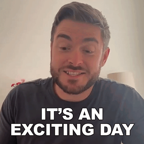 Bearded Man Smiling It's An Exciting Day GIF