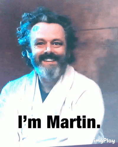 Bearded Man Smiling Saying I'm Martin GIF
