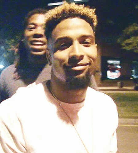 Bearded Man Smiling with Another Man
