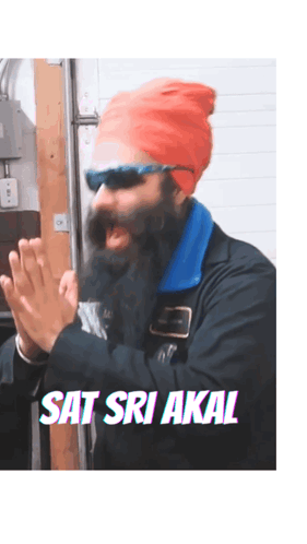 Bearded Man Sunglasses Red Hat Sat Sri Akal GIF