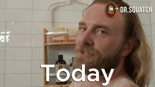 Bearded Man Taking a Bath Today