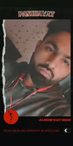 Bearded Man Taking Selfie With Panchayat Banner