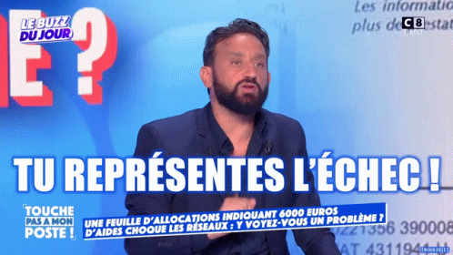 Bearded Man Talking Blue Background Le Buzz Du Jour GIF