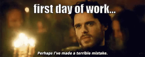 Bearded Man Talking First Day of Work