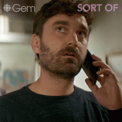 Bearded Man Talking On Cell Phone GIF