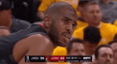 Bearded Man Watching Utah vs Hou Game