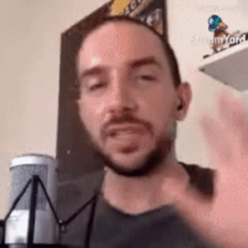 Bearded Man Waving
