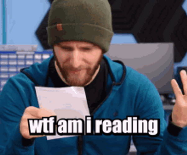 Bearded Man Wearing Bonnet Confused Reading GIF