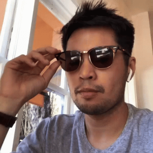 Bearded Man Wearing Sunglasses with F
