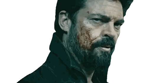 Bearded Man with Blood on Face